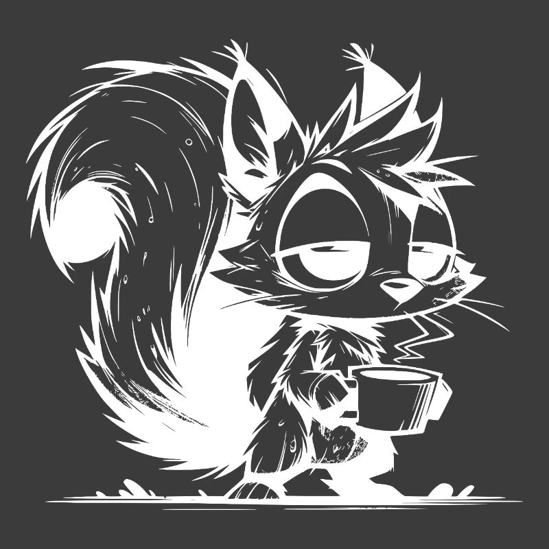 No squirrel at work without coffee