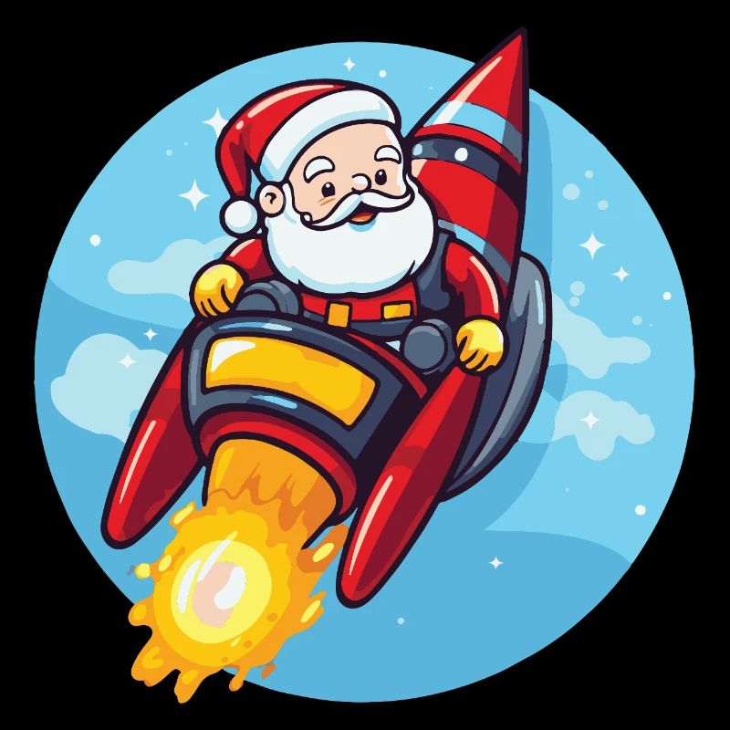 Weihnachtsmann Rakete Comic Weihnachten
