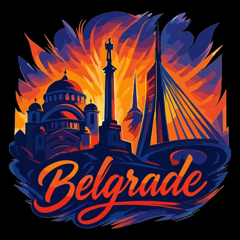 Belgrade Capitale Serbie Silhouette Cadeau