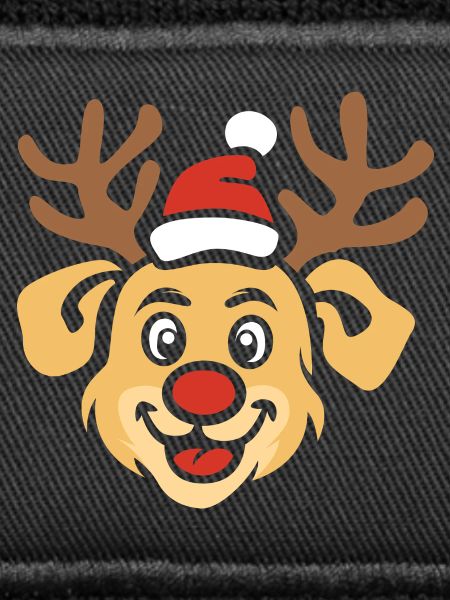 Fröhlicher Weihnachts-Hund mit Geweih