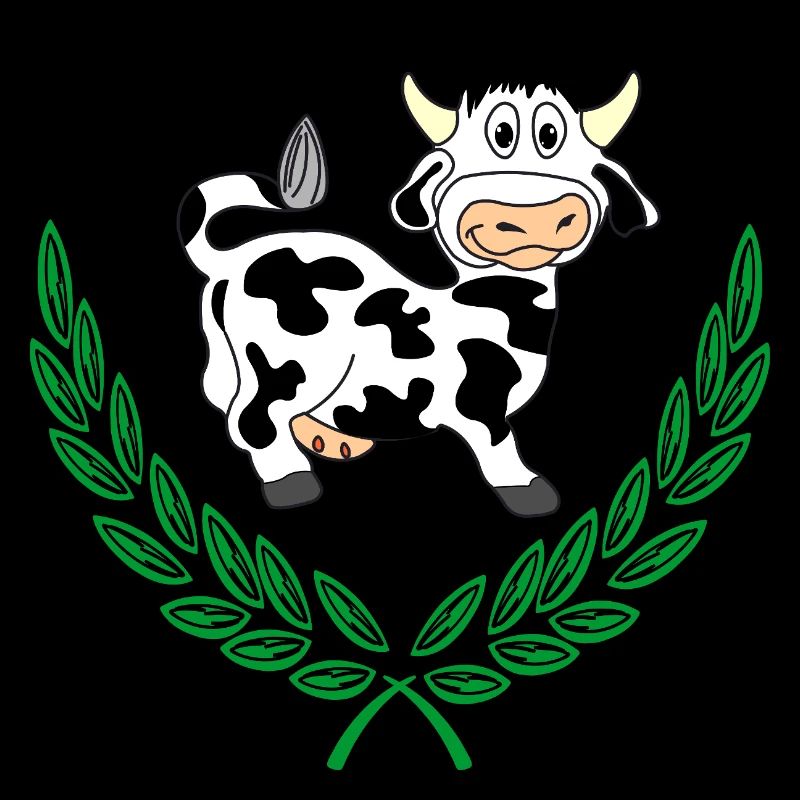 Une jolie vache en couronne de laurier vert