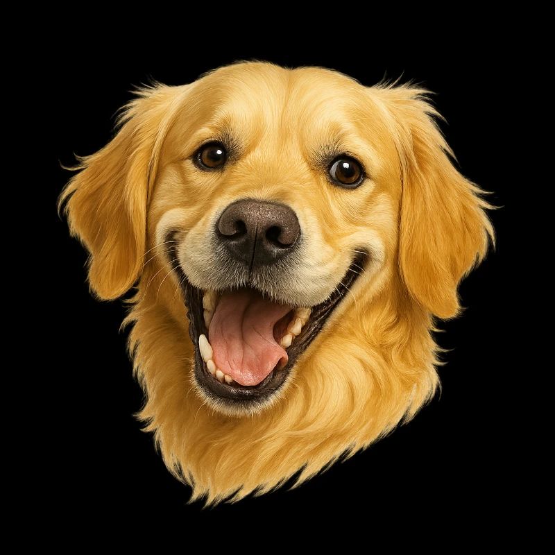 Tête de Golden Retriever joyeuse