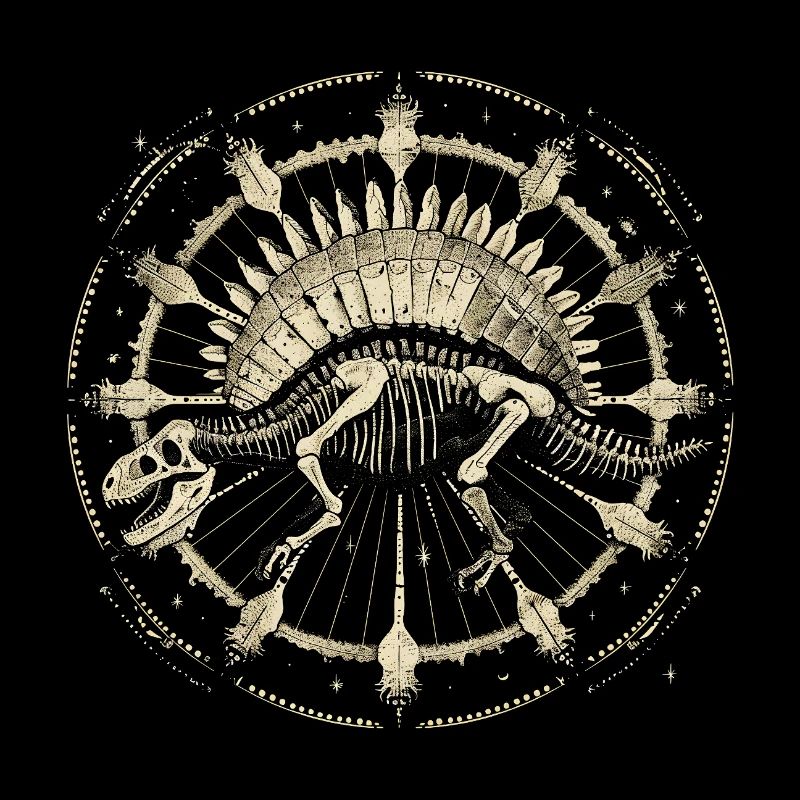 Stegosaurus Skelett – Kosmisches Boho Fossil