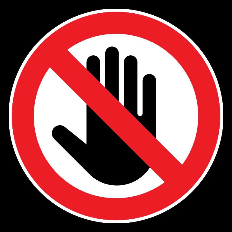 Attention : Ne pas toucher, ne pas toucher symbole