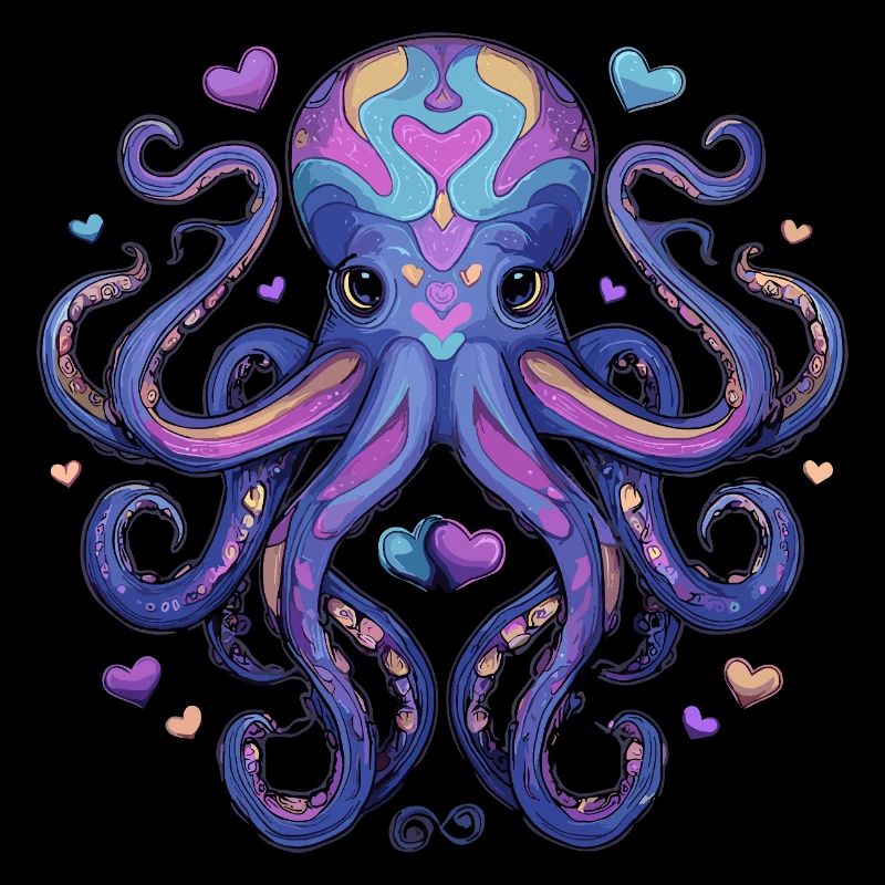 Herz-Oktopus Farbenmeer