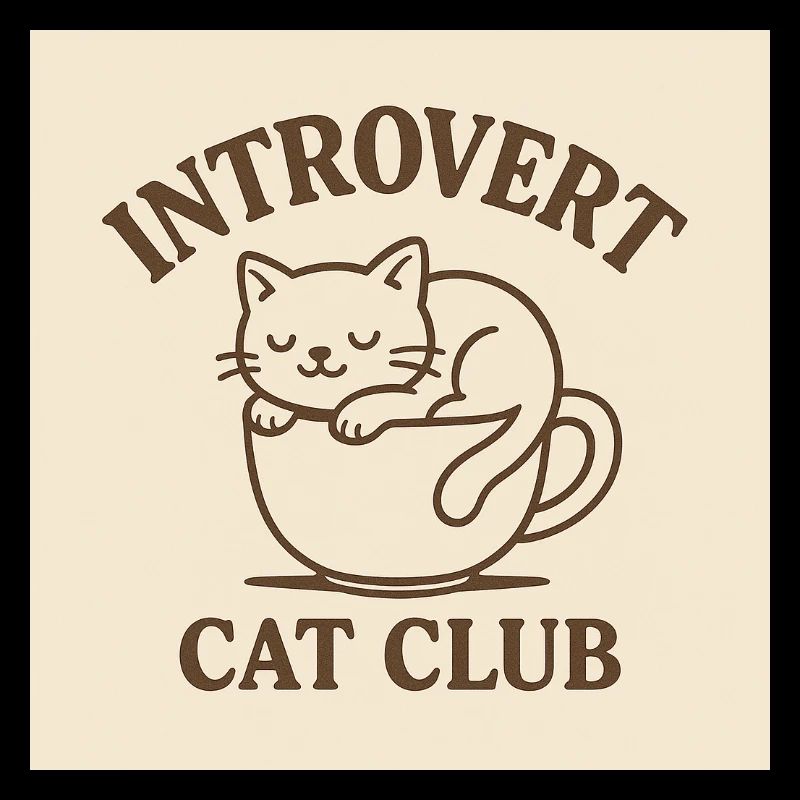 Cute Introvert Cat Club – Cozy Sleeping Cat