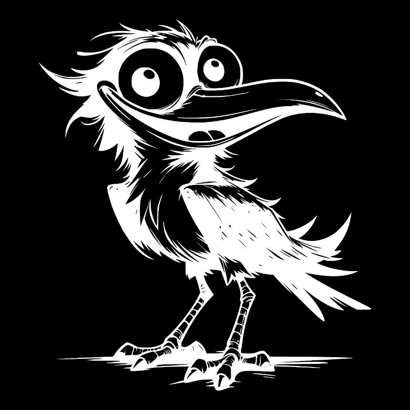 Oiseau drôle de flutterman avec un sourire aux lèvres