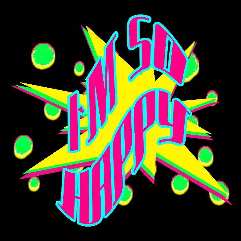 Dans un graphique néon pop si heureux