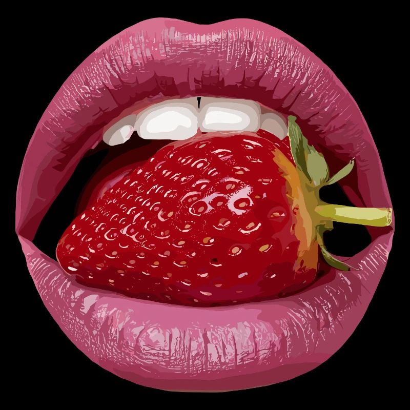 ErdbeerKuss Lippen Pop Art