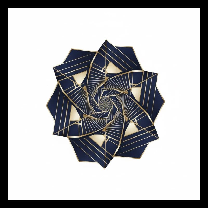 Golden Spiral Rosette Navy