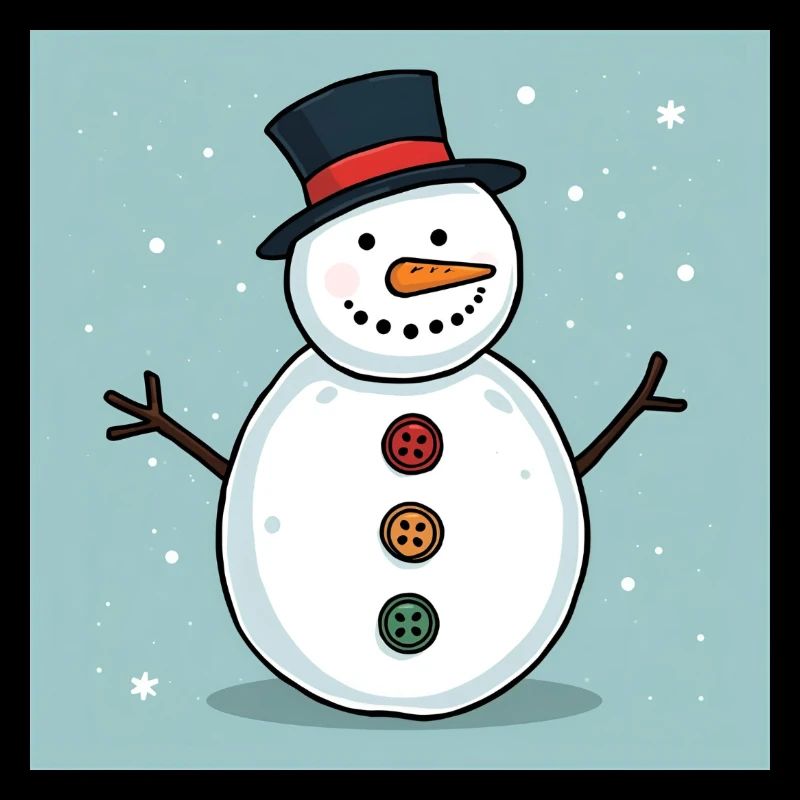 Colorful buttoned snowman