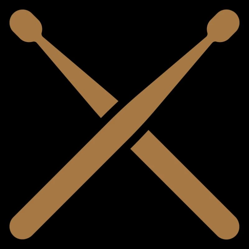 Cross drumsticks with drum pattern