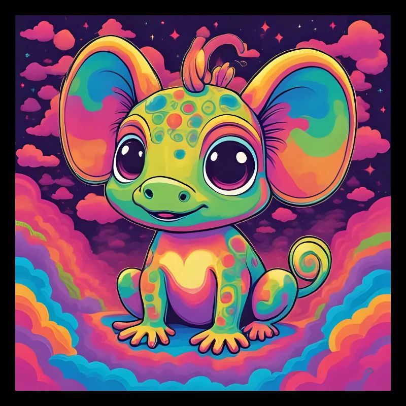Kawaii Regenbogen-Dinosaurier