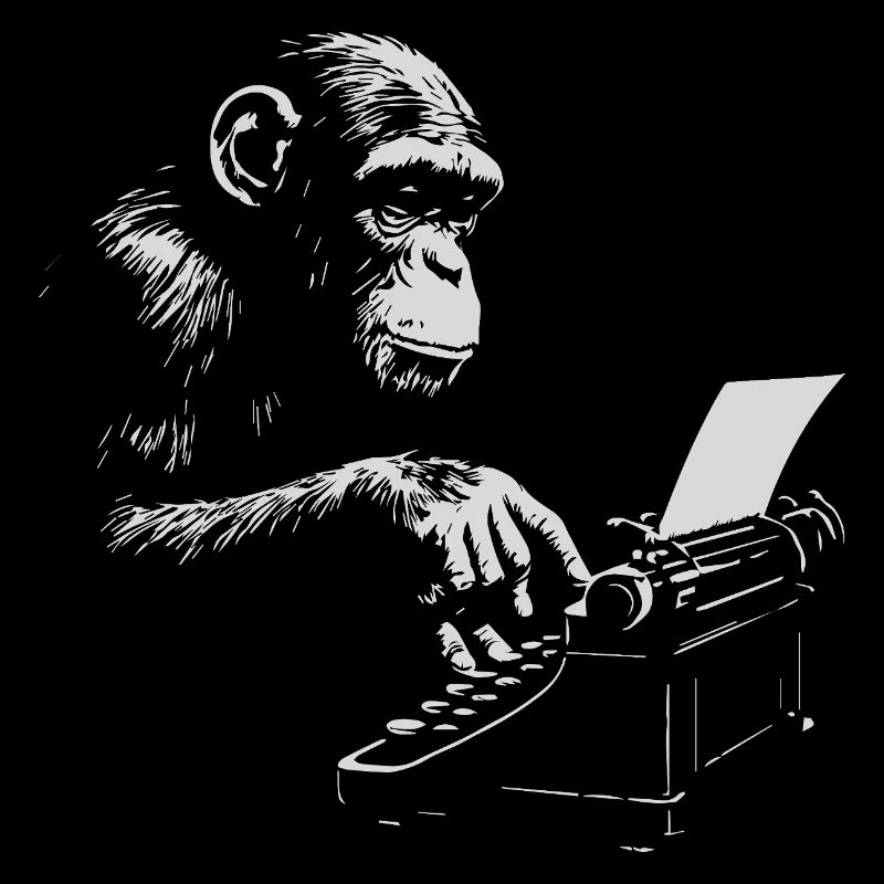 Chimp Typist Imprimé rétro