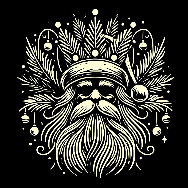 Le Père Noël de Noël avec une couronne de branches