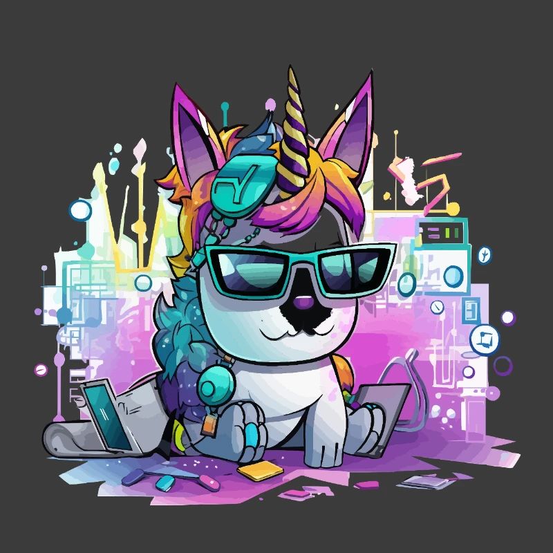 Techicorn Neon Einhorn