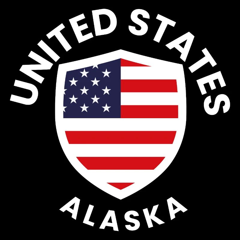 Alaska USA Shield with Flag