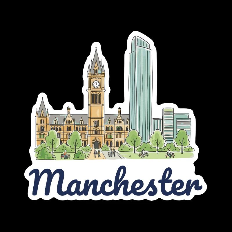 Manchester Skyline Rathaus Beetham Tower Kunst