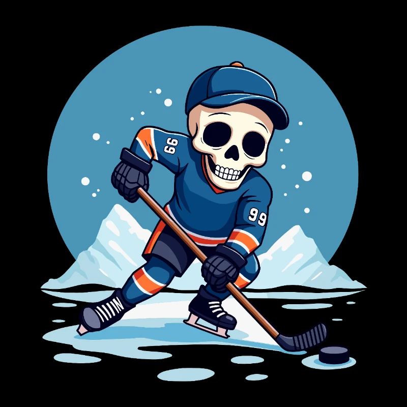 Skelett Eishockeyspieler Nummer 99 Wintersport
