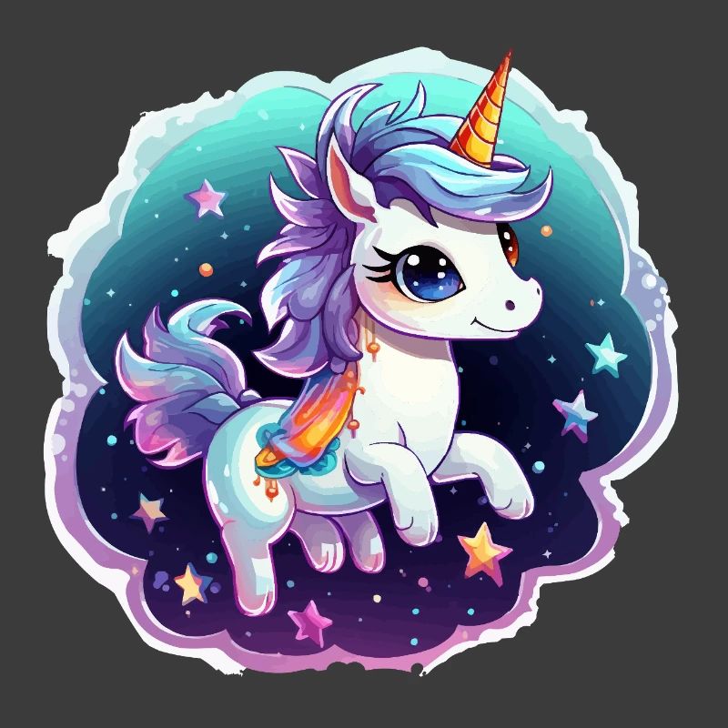 Kosmisches Einhorn mit Schal