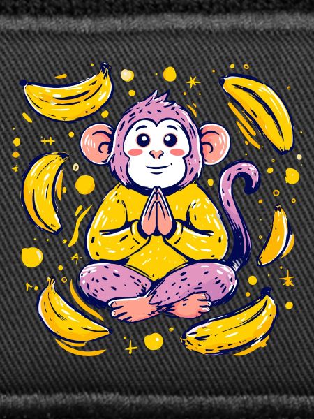 Meditating monkey with bananas