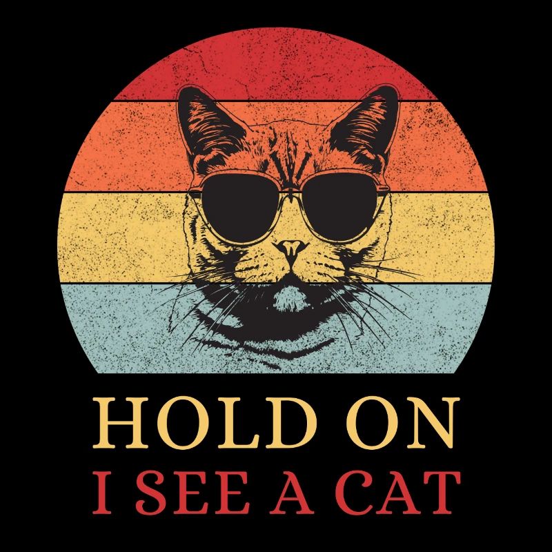 Hold On, I See a Cat – Retro Katze