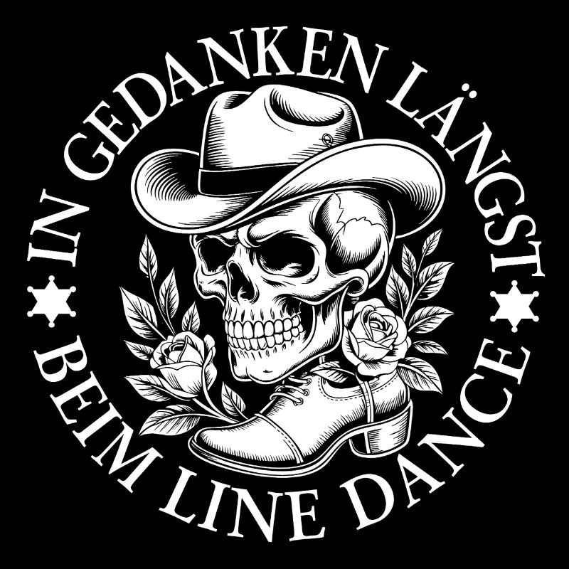 Skeleton in line dance style