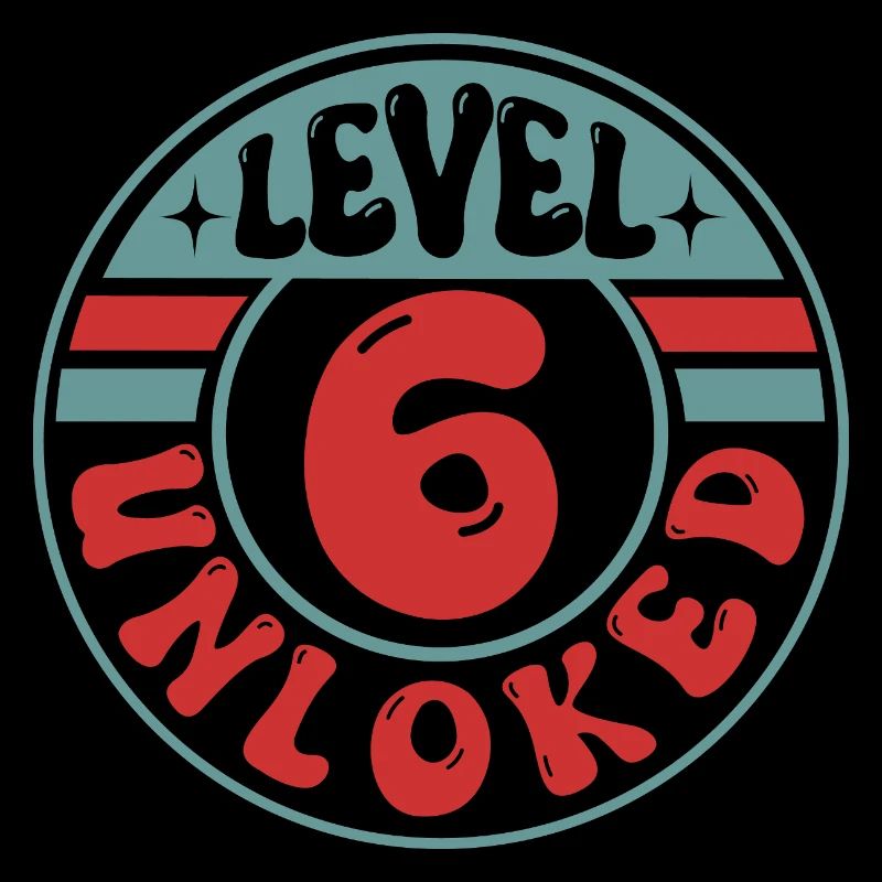 Level 6 Unlocked – Cool Gamer Birthday Design