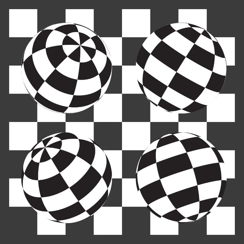 Spherical Checkered Illusion