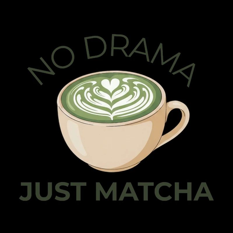 Pas de drame Juste du matcha – motif calme de la coupe de matcha