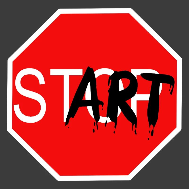 Startzeichen Graffiti Stoppschild