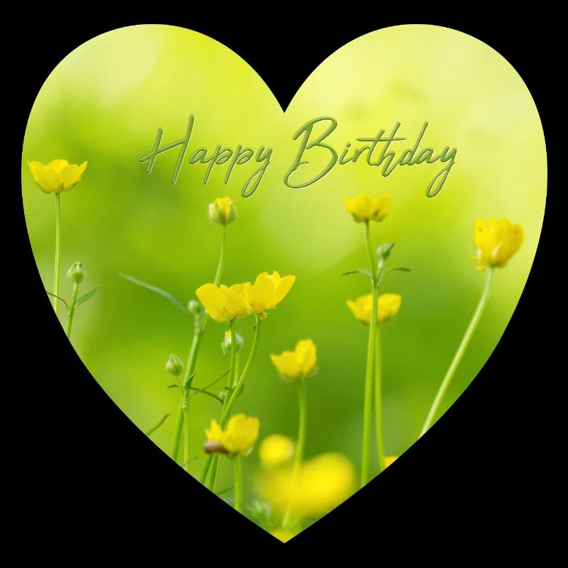 Cœur de fleur jaune pour l’anniversaire
