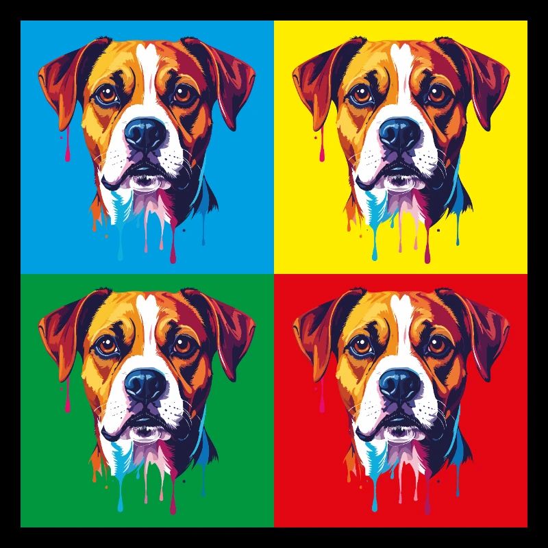 Chien Pop Art Quatre Couleurs