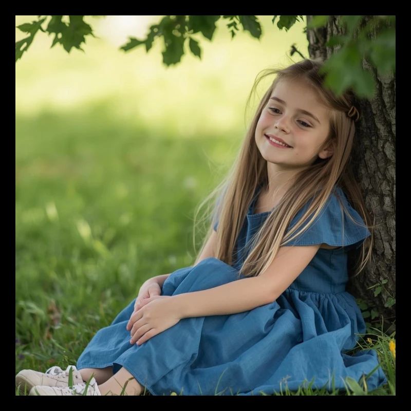 Robe d’été bleue en vert