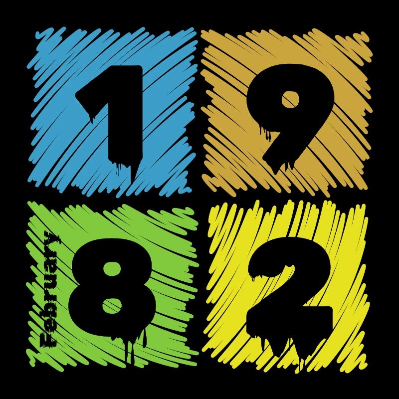 44. Geburtstag Farbige Patches since 02/1982