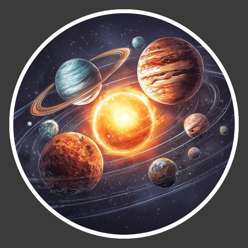 Astronomy Space Solar System Planets Orbit Graphic