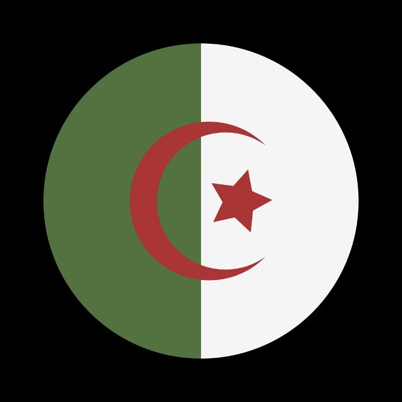 Drapeau rond d’Algérie