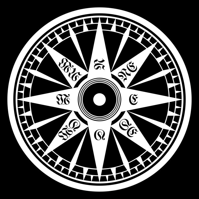 Kompass / Compass – Windrose, Schiffskompass