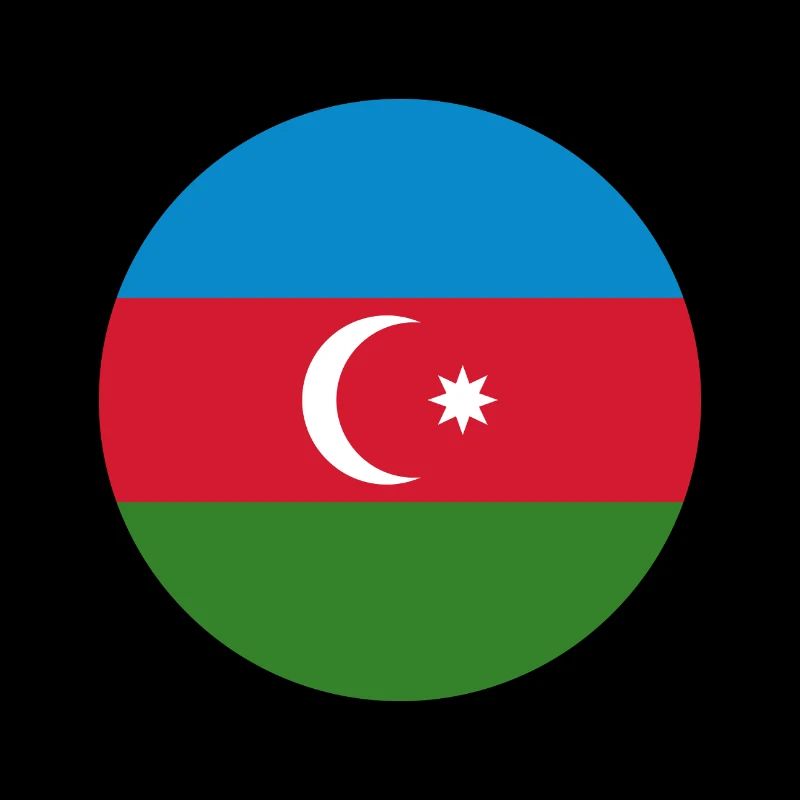 Azerbaijan round flag