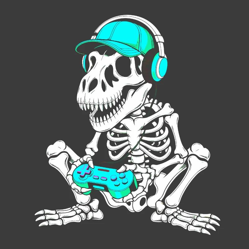 Skeleton DJ with controller and headset