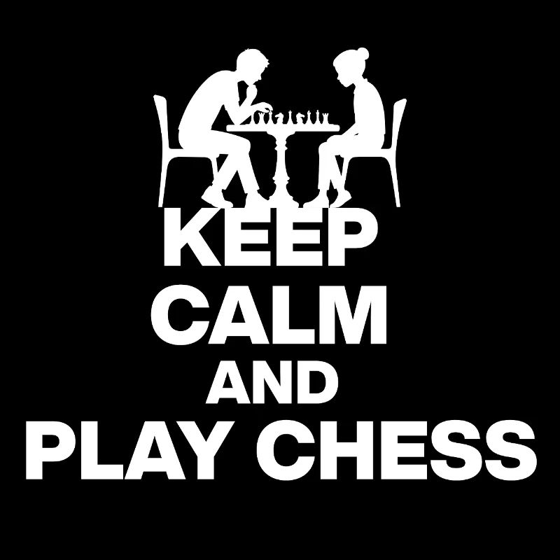 KEEP CALM AND PLAY CHESS! SCHACH FANS Schwarz