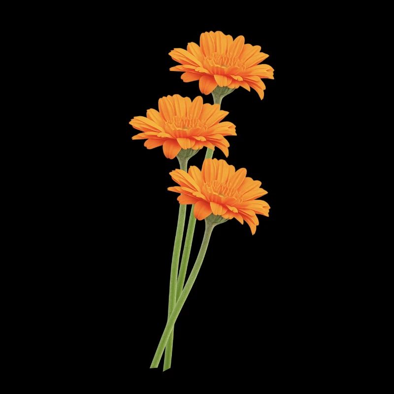 Orangene Gerbera Trio