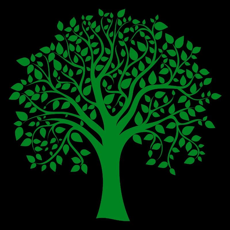 Grüne Jumbo-Baum-Print-Silhouette