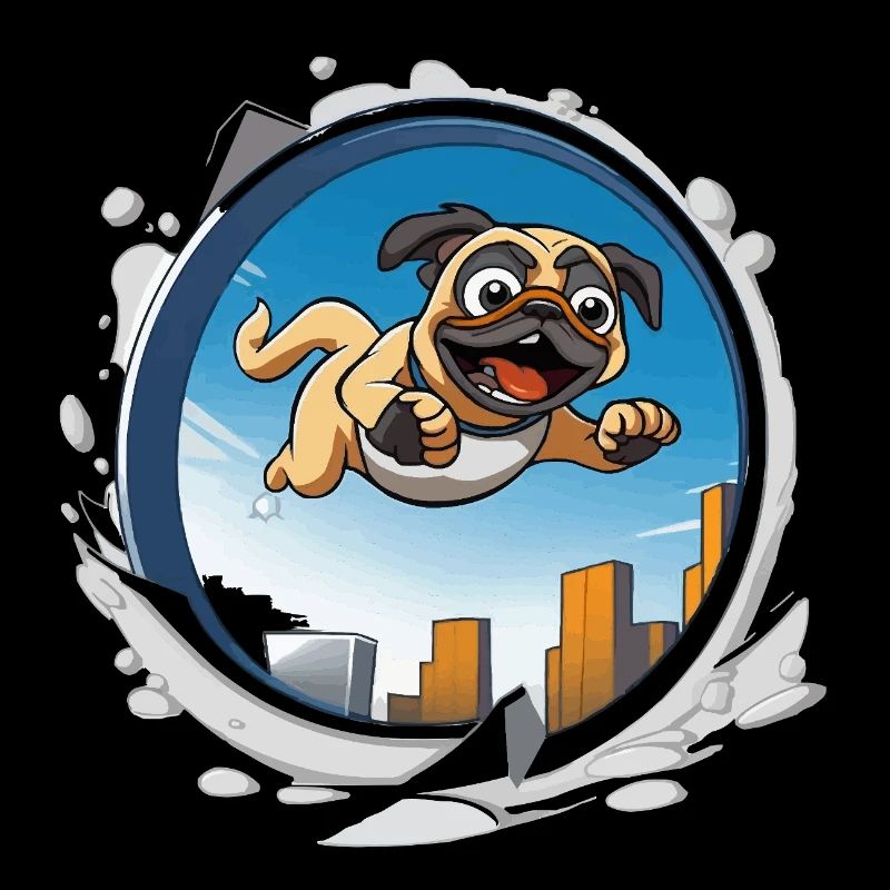 Pug Sprinter im Stadtlauf
