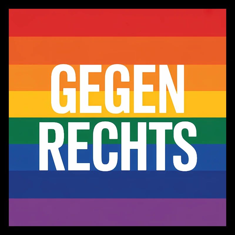Gegen Rechts - Antifa Regenbogen Tee