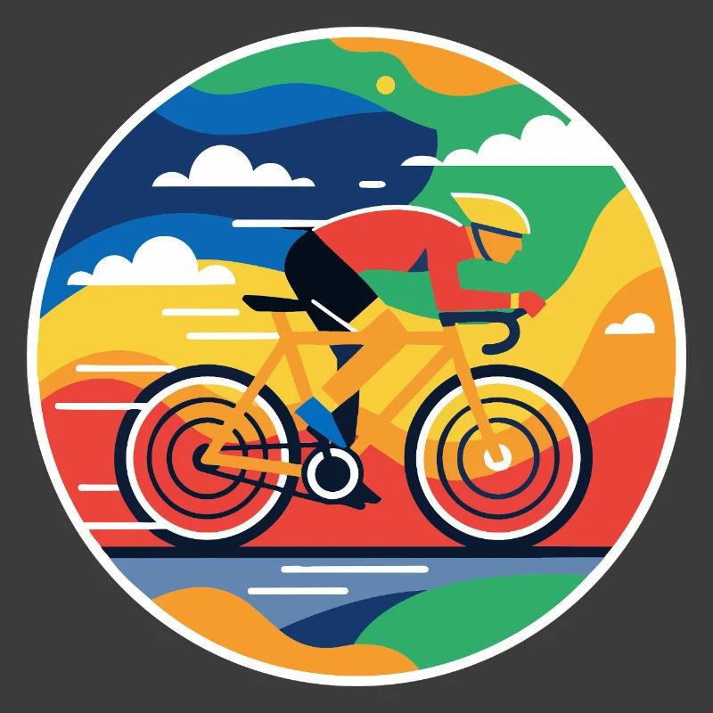 Bunter Radfahrer Rundbild