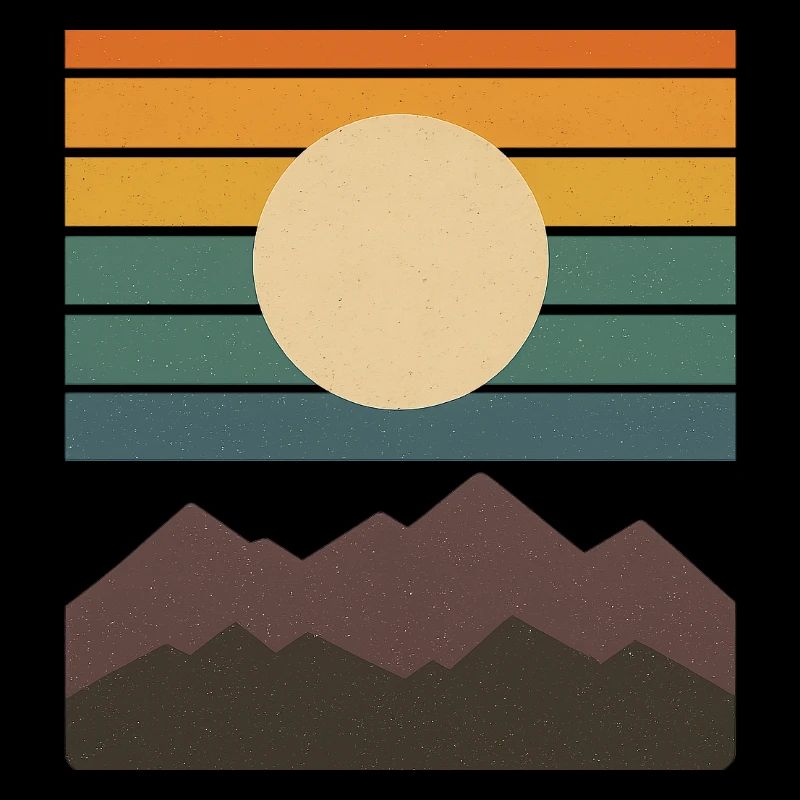 Retro Sunset Mountain Country Pattern Gift Idea