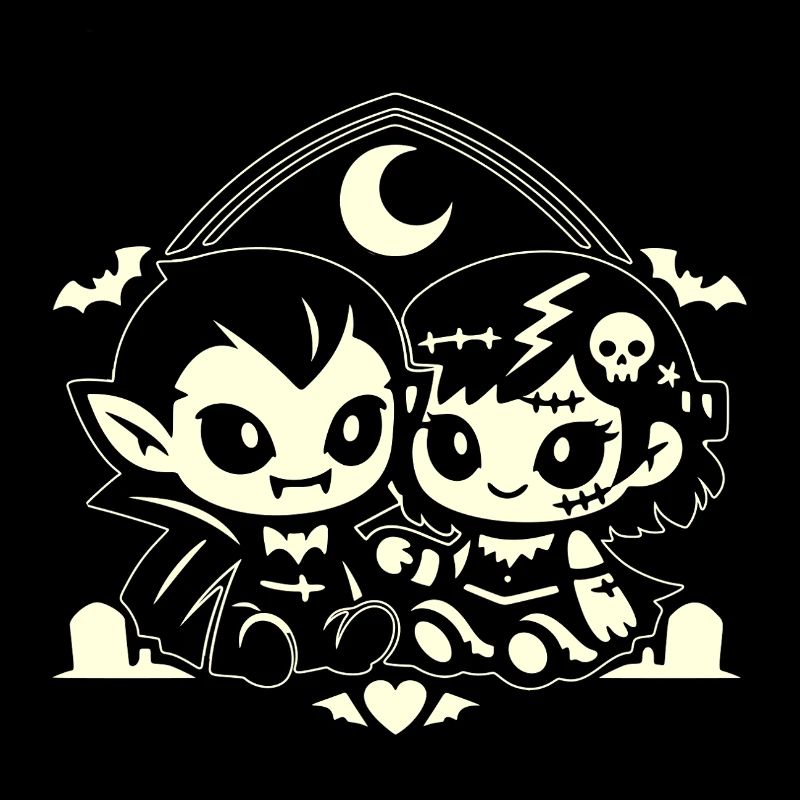 Duo de vampires adorables nocturnes