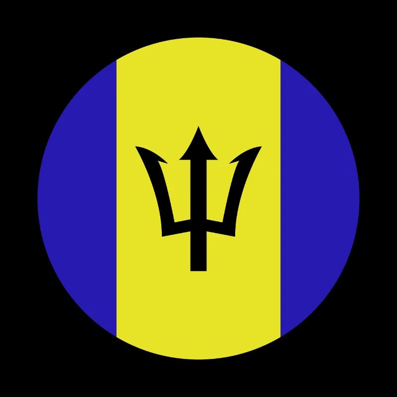 Drapeau rond de la Barbade