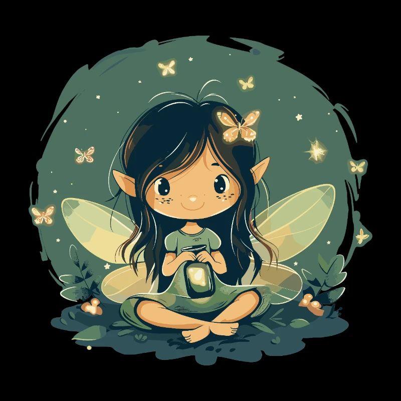 Fée de la forêt avec lanterne